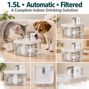 Fontaine à eau pour animaux de compagnie Clear Tank 1,5 L, distributeur automatique à circulation continue pour chats et chiens - Product Image 6