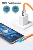 Câble de données rotatif à 180 degrés 120W en silicone liquide USB C Type C 6A pour charge rapide