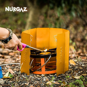 Paravent portable en aluminium pour réchaud à gaz de camping 65x24x0.5cm, équipement de camping extérieur coupe-vent - Product Image 2