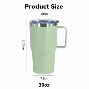 Vaso Térmico de Acero Inoxidable con Recubrimiento en Polvo de 30 oz, con Asa, para Bebidas Frías y Calientes, Venta al Por Mayor - Product Image 3