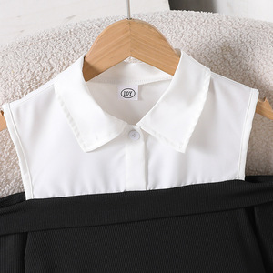 Completo Abbigliamento Estivo 2026 per Ragazze: Camicia a Maniche Larghe con Patchwork e <span class=keywords><strong>Pantaloni</strong></span> a Gamba Larga - Set Elegante - Product Image 3