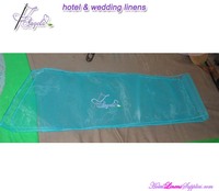 Écharpes de chaise en gros bleu clair, écharpes de chaise bon marché pour des événements spéciaux, housses de chaise de mariage
