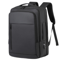 Mochila para Portátil Sólida y Sencilla con Logotipo Personalizado, Mochila para Computadora con Múltiples Bolsillos, para Hombre de Negocios, Trabajo Diario, Viajes de Corta Distancia