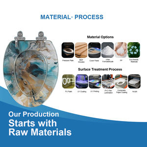 19インチ モダンアクリル大理石トイレシート トイレカバー ソフトクローズ 簡単清掃 スタイリッシュな抽象デザイン 高級バスルーム装飾用 - Product Image 3