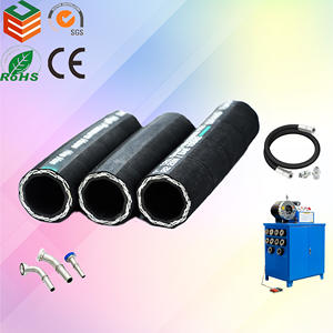 Fil d'acier de tuyau de tuyau en caoutchouc hydraulique tressé de nettoyeur haute pression en noir personnalisé 5000 Psi R1/R2/4SP/SH/3SP/6SP réutilisable - Product Image 6