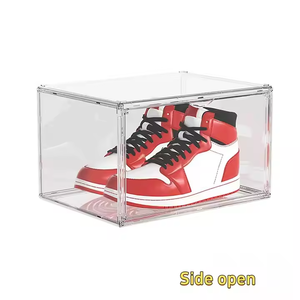Scatola da scarpe personalizzata resistente trasparente per animali domestici moderna apertura laterale pieghevole per l'esposizione di scarpe in salotto o in viaggio - Product Image 5