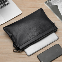Dompet Kulit Pria Mewah Berkualitas Tinggi dengan Logo Kustom, Tas Selempang Desainer Fashion, Dompet Clutch untuk Pria