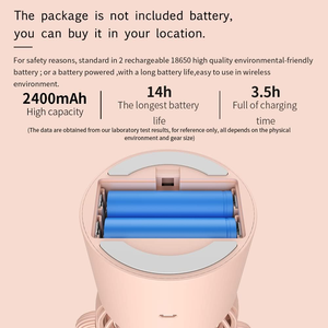 Mini ventilateur portable <span class=keywords><strong>Cactus</strong></span> rechargeable avec rotation automatique à 80 degrés, 3 vitesses, vent puissant, fonctionnement silencieux, pour voiture et maison - Product Image 3