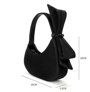 Sac à main en gros d'usine, sac à bandoulière en cuir végétalien avec nœud, sac demi-lune pour femme, sac fourre-tout - Product Image 5