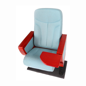 Silla de Teatro Plegable con Reposabrazos Azules y Rojos para Auditorio, Hotel, Escuela y Campo Deportivo - Product Image 1