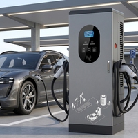 Station de recharge DC double pistolet 160 kW 250 A triphasée pour véhicules électriques, idéale pour les bus, les aires de stationnement publiques et les parcs de stationnement.