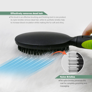 Cepillo de Acabado Combinado de Púas de Nailon y Cerdas para el Cuidado del <span class=keywords><strong>Pelo</strong></span> de Mascotas, para Perros y Gatos de <span class=keywords><strong>Pelo</strong></span> <span class=keywords><strong>Largo</strong></span> - Product Image 4