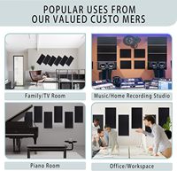 Panneaux acoustiques autocollants en PET haute densité à bords biseautés, panneaux insonorisants pour murs, traitement acoustique pour studio, maison et bureau