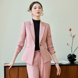 Women's Suit Set Polyester Worsted Anti-Wrinkle Office Lady Long Sleeve Formal Wear - Product Image 4