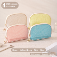 Sac de Maquillage en Maille en Gros, Trousse de Voyage à Grande Ouverture, Personnalisable avec Logo, Portable pour Femmes et Filles, Porte-Pinceaux et Accessoires de Toilette