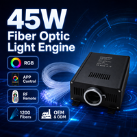 Kit de plafond étoilé à fibre optique RGB 45W avec 1200 fibres PMMA et télécommande APP