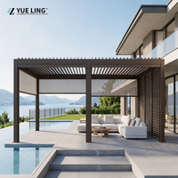 Pergola en aluminium à toit à lamelles personnalisée pour les entrepreneurs et les constructeurs, terrasse extérieure, pare-vent, pare-soleil