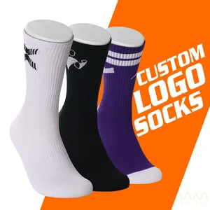 Custom Design Men Mid-Tube Socks Customized White Black Letter Sock Men Casual Socks With Made Your Own Pattern