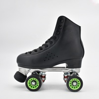 Patins à roulettes ajustables à 4 roues en PU avec frein, doublure en microfibre, pour l'extérieur