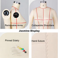 Mannequin de couturière femme sans tête en fibre de verre, tailles européennes personnalisées, bras amovibles, fabrication OEM