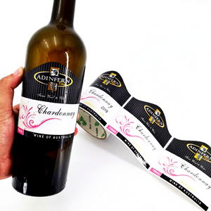 Custom Permanent Red Wine Bottle Waterproof Adhesive Vinyl <b>Sticker</b> <b>Labels</b> for Candles Photo Frames Craft Projects Custom Shapes - Product Image 1