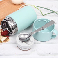 Venta al por mayor de fábrica: Termo de acero inoxidable sin BPA para alimentos, calentador de comida, botellas de vidrio Boston redondas con bomba.