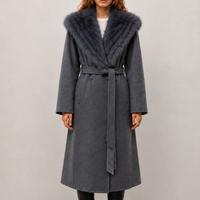 Nouvelle Arrivée Hiver 2026 : Manteau Femme de Haute Qualité avec Col en Fourrure Amovible, Veste Longue Réversible Luxueuse