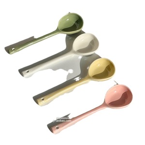 Cuillère en céramique japonaise sculptée à la main, de forme irrégulière, digne d'Instagram ; de haute qualité et esthétiquement plaisante ; adaptée pour - Product Image 5