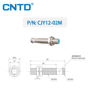 CNTD CJY12-02M M12 Khoảng cách cảm biến 2mm DC 10-30V PNP NPN kim loại cảm ứng gần Cảm biến hình trụ Loại kết nối - Product Image 3