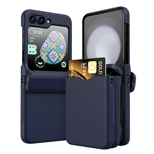 Funda mate con ranura <span class=keywords><strong>para</strong></span> tarjetero de lujo <span class=keywords><strong>para</strong></span> <span class=keywords><strong>Samsung</strong></span> Galaxy <span class=keywords><strong>Z</strong></span> <span class=keywords><strong>Flip</strong></span> 6 5 <span class=keywords><strong>4</strong></span> flip6 Flip5 Wallet Color sólido bisagra cubierta de protección completa - Product Image 4
