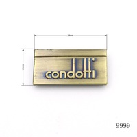Handtaschen-Hardware Metall-Etikett Logo Handgefertigtes Erhabenes Geprägtes Logo Namensschild Individuelles Metall-Logo für Taschen