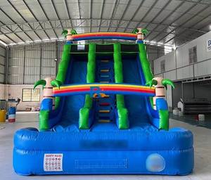 Tobogán Acuático Inflable de Doble Carril, Toboganes Acuáticos Inflables Comerciales de PVC con Piscina para Niños, Tobogán Acuático Inflable Gigante - Product Image 1