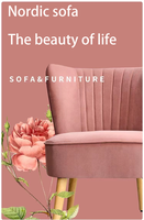 Fauteuil d'appoint moderne en velours capitonné de haute qualité avec pieds en bois massif pour hôtel, école, hôpital, chambre à coucher