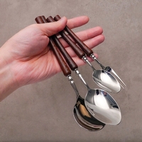Ensemble couteau à steak, fourchette et cuillère-Couteau et fourchette rétro en acier inoxydable-Ensemble de sept pièces pour vaisselle occidentale