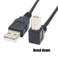 90 grados arriba abajo izquierda derecha codo tipo B macho a USB 2,0 un cable de datos de impresora macho