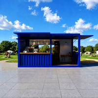Kiosque commercial mobile moderne en conteneur maritime de 20 pieds ou 40 pieds, préfabriqué sur mesure, pour café, restauration et commerce de détail, structure en acier