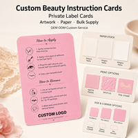 Cartes d'instructions personnalisées pour produits de beauté, cartes guide en papier mat épais pour l'emballage de faux cils sous marque privée