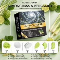 Kit de Spa Relaxant pour les Pieds au Collagène à la Citronnelle et à la Bergamote, Marque Privée, Vente en Gros, Kit de 6 Étapes pour une Éruption de Bulles