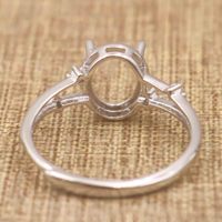 Sterling Silber 4*6/5*7/6*8/7*9/8*10/9*11mm Halbmontierter Ring Leerer Rahmen Blanko-Ringfassung S925 Ohne Mittelstein für DIY-Einlage
