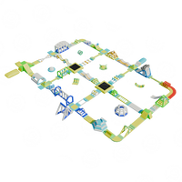 Plateforme gonflable combinée d'aventure intérieure/extérieure sur mesure pour parc aquatique et aire de jeux