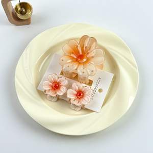 Qianjin Groothandel 3-delige set lente zomer ei bloem haar klauwclips kleurrijke hars haaraccessoires voor vrouwen meisjes - Product Image 6