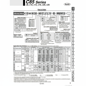 Pièces pneumatiques C85N10-25 de cylindre d'air pneumatique SMC - Product Image 1