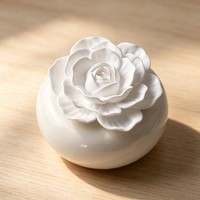 Coffret Cadeau de Luxe : Diffuseur d'Huiles Essentielles en Céramique, Bouteille en Porcelaine Faite Main, Fleur Parfumée, Pierre Aromatique, Parfum d'Ambiance pour la Maison