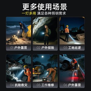 Linterna LED recargable con energía solar, luz de emergencia para exteriores con asa para camping y pesca - Product Image 4