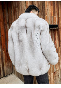 חדש מגיע קאסקו דה פלה דה רופוזה צבע אחיד צווארון כפול שכבות חורף הלבשה עליונה פלאפית גברים מעיל פרווה ארוך - Product Image 3