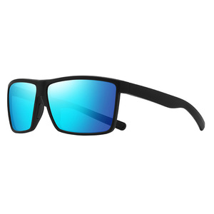 Lunettes de soleil polarisées personnalisées, monture carrée, protection UV400, pour le sport, le cyclisme, hommes et femmes, verres TAC noirs - Product Image 1