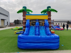 Castillo Inflable Comercial con Tobogán de Agua, Diseño de Palmera Tropical, Certificado CE, PVC, para Alquiler, OEM - Product Image 5