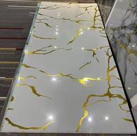 Panneau mural en PVC effet marbre brillant, imperméable et ignifuge, style traditionnel et moderne, pour divertissement, directement de l'usine