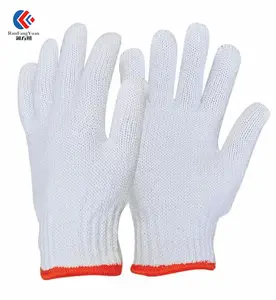 Cotton Hand Gloves Cheap Machine Knitted Bleached White Natural White Cotton Work Safe Gloves Hand Gloves