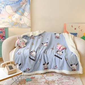 Flannel <span class=keywords><strong>Sherpa</strong></span> Chăn Phim Hoạt Hình Thiết Kế-C Dày Có Thể Đảo Ngược Mềm Mại Ấm Áp Dễ Thương In Ném Chăn Cho Bé Trai Cô Gái Trẻ Em - Product Image 3